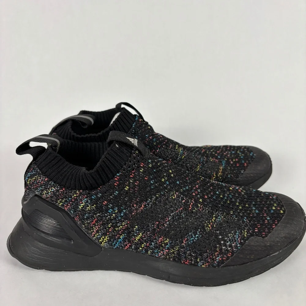 Adidas Men' size 5.5 Sock Knit Black Sneakers/Shoes Athletic Slip Ons Athletic